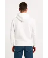 Erkek Üç İplik Kapüşonlu Kanguru Cepli SweatShirt Hoodie - Beyaz