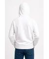 Erkek Üç İplik Kapüşonlu Kanguru Cepli SweatShirt Hoodie - Beyaz
