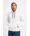 Erkek Üç İplik Kapüşonlu Kanguru Cepli SweatShirt Hoodie - Beyaz