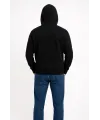 Erkek Üç İplik Kapüşonlu Kanguru Cepli SweatShirt Hoodie - Siyah