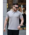 Erkek Yakalı Kagi Kumaş Kısa Kollu T-shirt