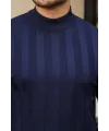 Erkek Yarım Balıkçı Yaka Kabartma Desenli Triko