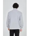 Erkek Yarım Fermuarlı Baskılı Sweat - Gri
