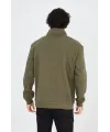 Erkek Yarım Fermuarlı Baskılı Sweat - Yeşil