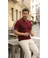 Erkek Zikzak Dokulu Yakalı Kısa Kollu Triko