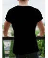 Erkekkısa Kollu Yuvarlak Yaka Desenli Viskon T-shirt