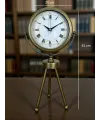 Eskitme Roma Rakamlı Tripod Üç Ayaklı Metal Masa Saati