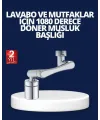 Esnek 1080° Musluk Başlığı 3 Eklemli Hareketli Su Modlu Lavabo Aparatı