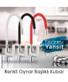 Esnek Kıvrılabilir Renkli Silikon Oynar Başlıklı Musluk Bataryası Başlığı Kubar