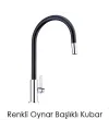 Esnek Kıvrılabilir Renkli Silikon Oynar Başlıklı Musluk Bataryası Başlığı Kubar