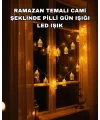 Ev Dekoru İçin Ramazan Led Işık Pilli Sıcak Sarı Cami Figürlü
