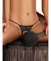 Fantazi Siyah Özel Ağı Açık Seksi Metalli String-Tanga TG271286