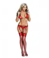 Fantezi Dantelli Kırmızı Jartiyer Takım ! Çorapsız !  TG272360-1