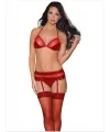 Fantezi Mini Etekli Seksi Kırmızı Jartiyer Takım TG272371