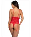 Fantezi Özel Ağları Açık Kırmızı Dantel Jartiyer Takım Çorapsız! TG272384