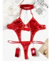 Fantezi Seksi Zincirli Kelepçeli Lame Gecelik  TG275440-K