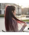 Fiber Sentetik Düz 8 Parça Çıt Çıt - Koyu Kızıl