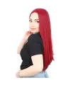 Fiber Sentetik Uzun Düz Peruk - Kızıl