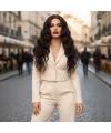 Fiber Sentetik Uzun Su Dalgası Peruk - Koyu Kahve