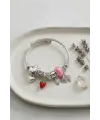 Fil Çilek ve Kalp Charmlı Bileklik
