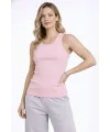 Fitilli Atlet Sıfır Yaka Slim Fit Arka Baskılı Spor Atlet - Pembe