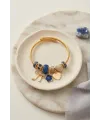 Fiyonk Charmlı Mavi Renk Gold Bileklik