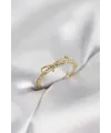 Fiyonk Model Zirkon Taşlı Gold Renk Kadın Yüzük