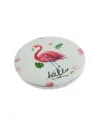 Flamingo Desenli Yuvarlak El Aynası