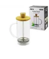 French Press Bambu Kapak 600ML Cam Bitki Süzgeçi