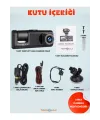 Full Hd 1080p 3 Kameralı Dash Cam Ön Arka İç Kayıt Özellikli Gece Görüşlü G Sensörlü