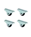 Furç Sabit Teker - 20MM - Siyah HKS226 - 4 Adet