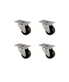 Furç Tablalı Bilyalı Teker - 28MM - Siyah HKS232 - 4 Adet