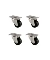 Furç Tablalı Bilyalı Teker - 38MM - Siyah HKS234 - 4 Adet