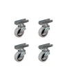 Furç Uzun-Sunta Bilyalı Teker (Frenli) - 20x50 - Gri - 18MM HKS185 - 4 Adet