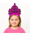 Fuşya Happy Birthday Prenses Tacı – Doğum Günü Taç Aksesuarı