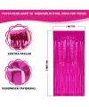 Fuşya Renk Ekstra Metalize Parlak Saçaklı Arka Fon Perde İthal A Kalite 1x2 Metre