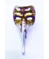 Fuşya Renk İşlemeli Seramik Venedik Uzun Maske Magnet