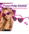 Fuşya  Retro Kalp Gözlük – 80’ler 90’lar Stil Parti Gözlüğü
