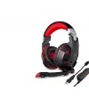 G59 Gaming Kulaklık Usb 7.1 Ps4 Uyumlu Led - Siyah Kırmızı