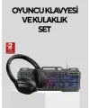 Gaming Set Işıklı Klavye Mouse + Bluetooth 5.2 Kulaklık Oyuncu Paketi