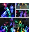 GD972 Şerit Pilli Aydınlatma 2 metre 10 Adet RGB Mandal Led