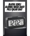 Gece Dijital Masa Saati Dijital Alarmlı Led Ekran Pilli Çalar Saat