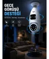 Gece Görüşlü Çift Lens Wi-fi Ampul Kamera Mobil Takip Destekli
