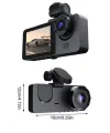 Gece Görüşlü Dvr 3 Lensli Araç İçi Sürüş Kamerası Video Kaydedici