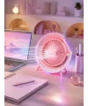 Gece Lambası Özellikli Şarjlı Mini Masaüstü Fan