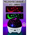 Gece Lambası Renkli Yıldızlı Gökyüzü Projeksiyon Gece Tavan Yansıtma