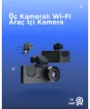 Gelişmiş G-sensörlü Üçlü Araç Kamerası – 5” Lcd Ekran Ve Hareket Algılama