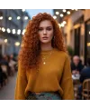 Gerçek Front Lace Tül Peruk - Afro Dalgalı - Bakır 70-75cm