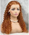 Gerçek Front Lace Tül Peruk - Afro Dalgalı - Bakır 70-75cm