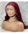 Gerçek Front Lace Tül Peruk - Dalgalı - Koyu Kızıl 70-75cm